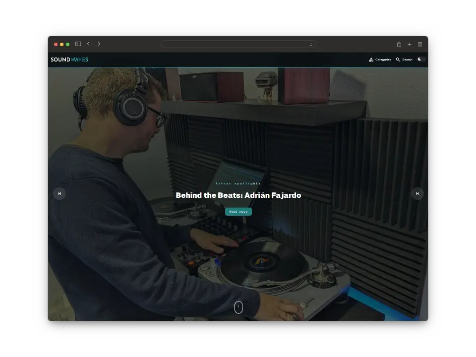 Screenshot of the project SoundWaves Discoveries